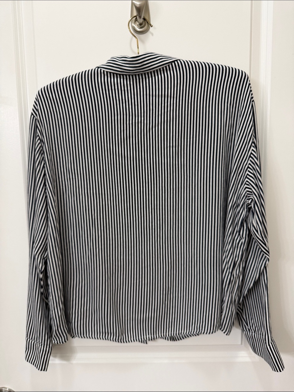 Weekday Black & White Vertical Stripe Button-Down Shirt - Picture 4 of 6